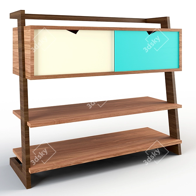 Handcrafted Wooden Sideboard 3D model image 1