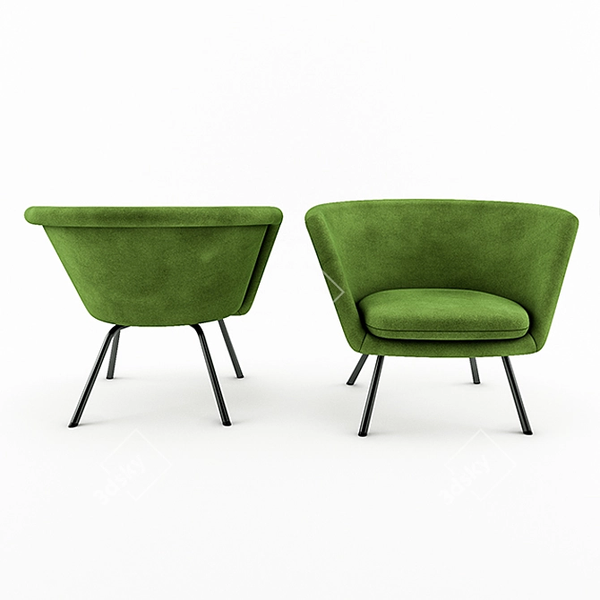 Minimalist H57 Chair by Richard Lampert 3D model image 2
