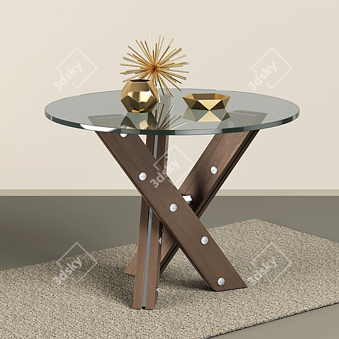 Title: Rivet Tables Set & Decor 3D model image 3