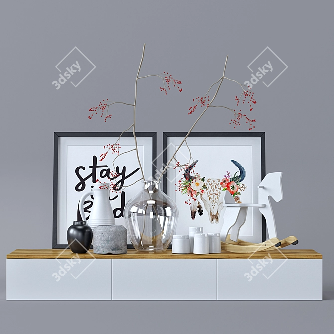 Scandinavian Charm: Decor Set 3D model image 2