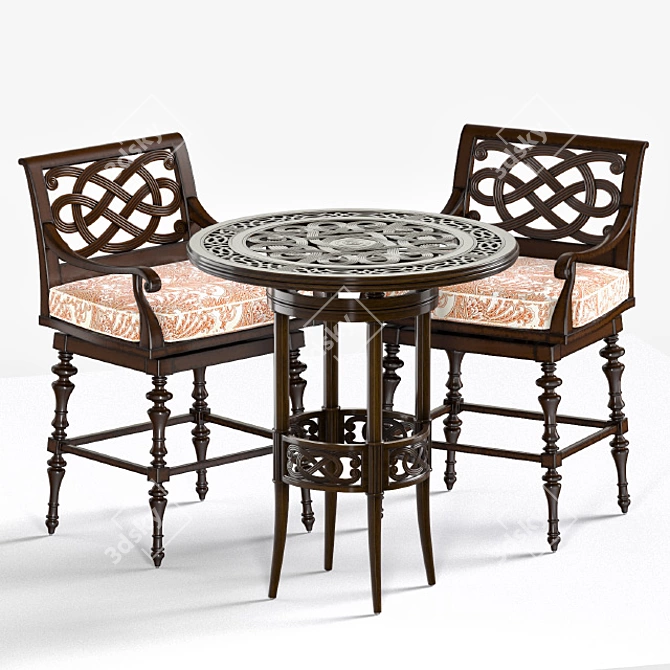 Tommy Bahama Black Sands Patio Set 3D model image 1