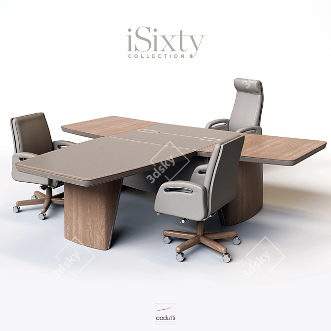 Elegant Italian Office Furniture Set 3D model image 2