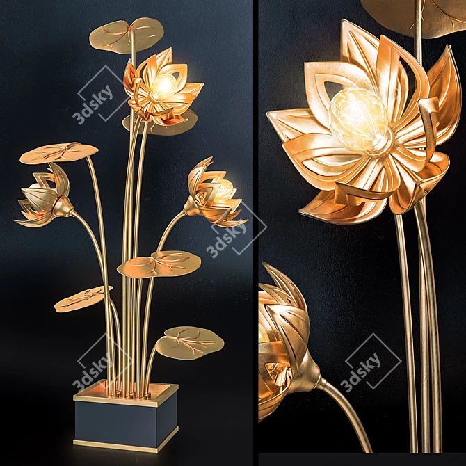 Elegant Art Deco Table Lamp 3D model image 1