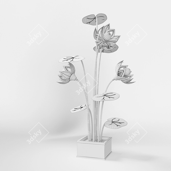 Elegant Art Deco Table Lamp 3D model image 2