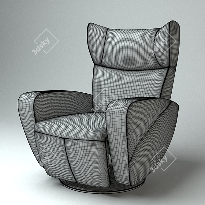 Luxurious KLER OPUS Armchair w120 3D model image 3