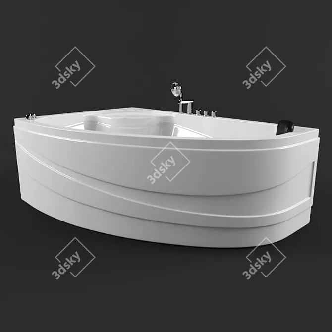 Orans OLS-6057(L) Hydro Massage Bathtub 3D model image 2