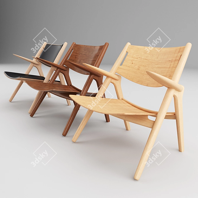 1951 Wegner CH28 Chair 3D model image 3