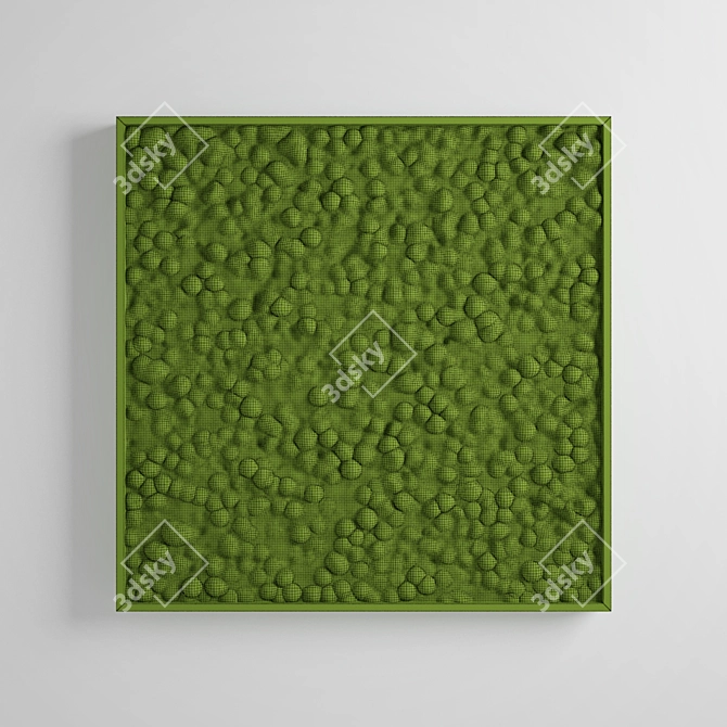 Mossy Panel: Green Square Design 3D model image 7