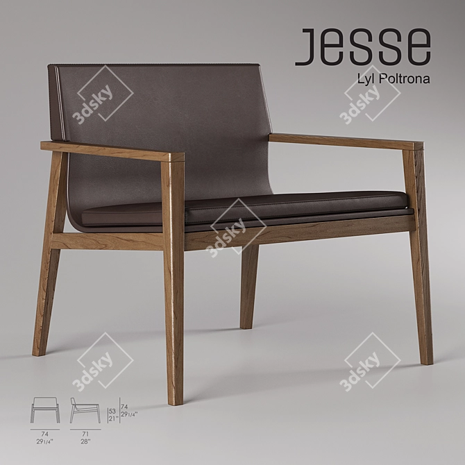 Jesse Lyl: Stylish Italian Armchair 3D model image 1