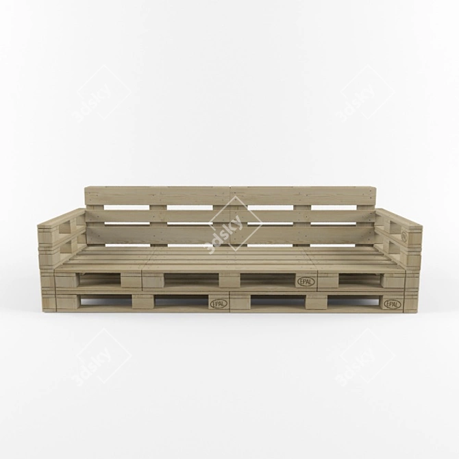 Pallet Sofa: Cushioned Comfort 3D model image 3