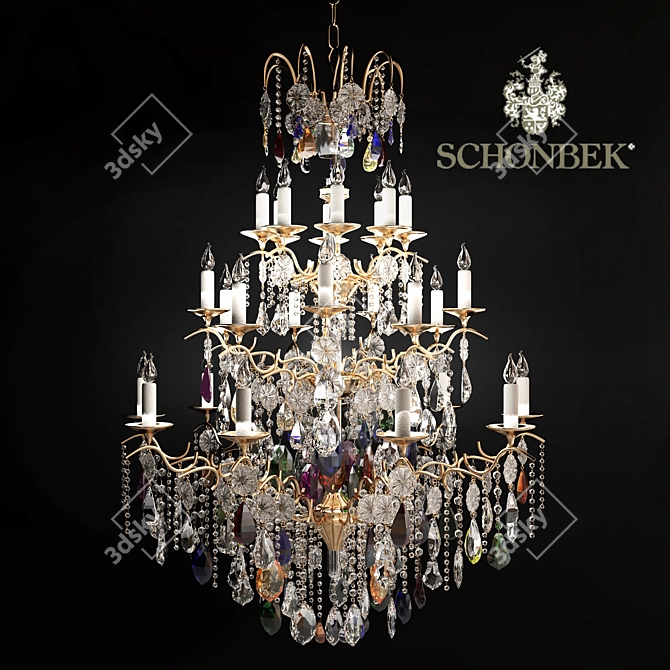 Schonbek Clear Crystal Chandelier 3D model image 1