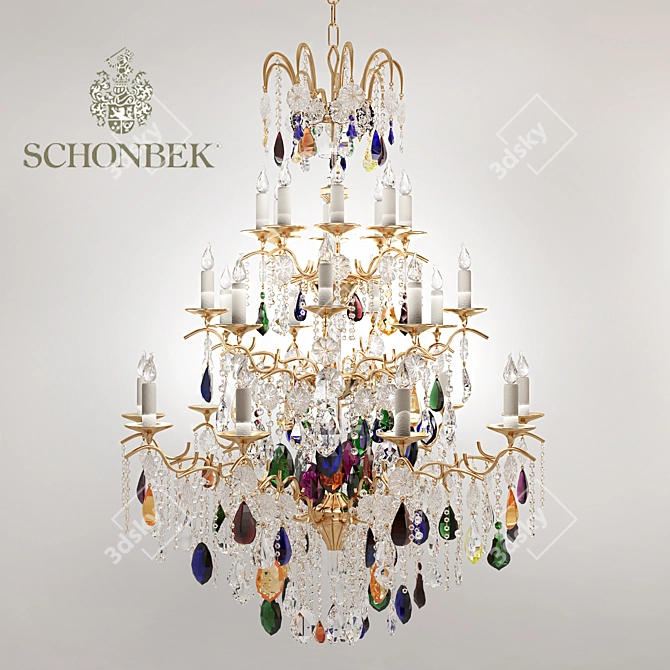 Schonbek Clear Crystal Chandelier 3D model image 2