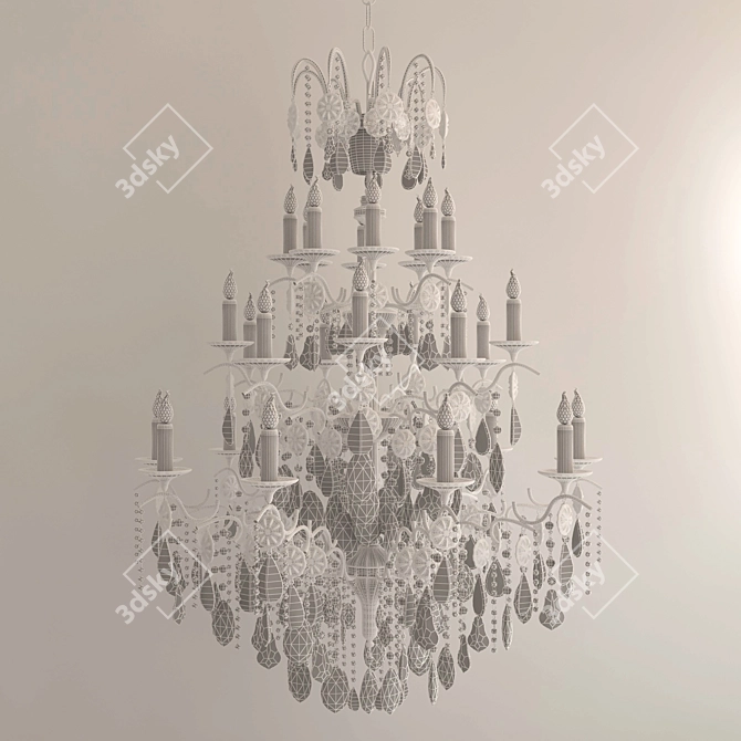 Schonbek Clear Crystal Chandelier 3D model image 3