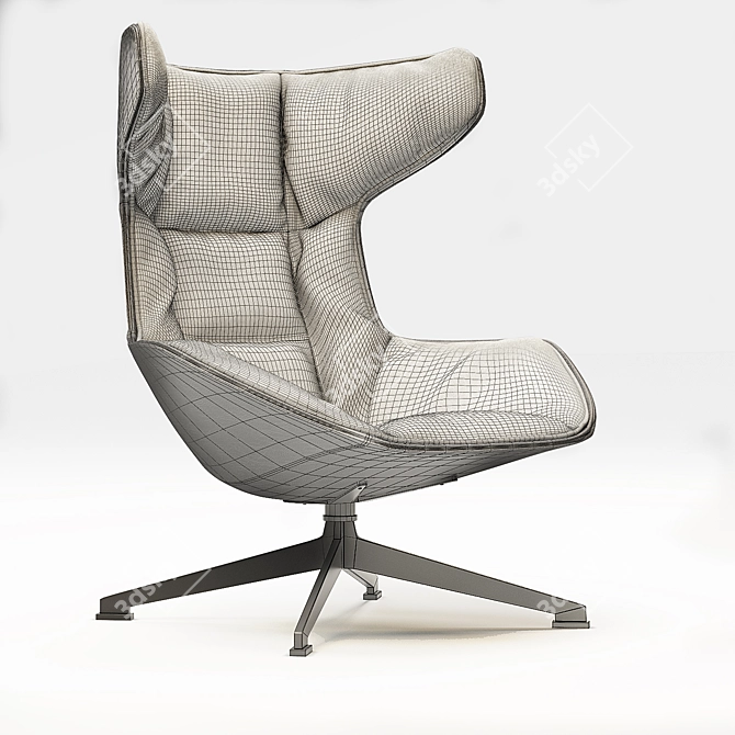 Sculptural Line Lounge Chair 3D model image 3