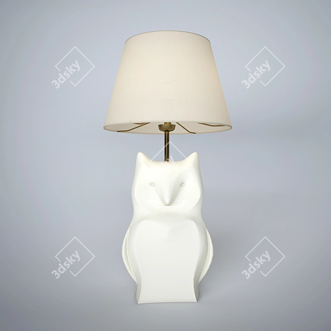 Whimsical Owl Table Lamp 3D model image 2