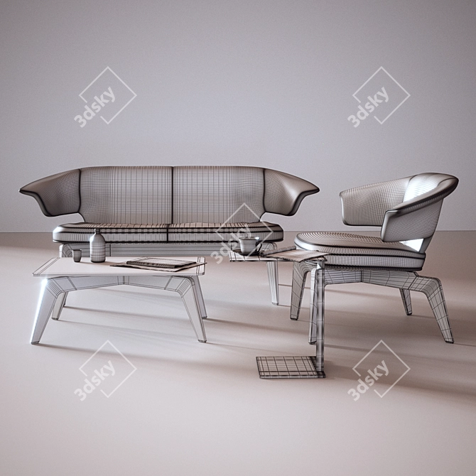 Elegant Diana B-Side Set: Exquisite Design, Quality Craftsmanship 3D model image 3