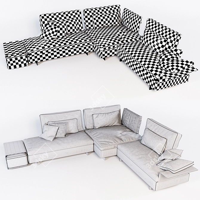 Modular Bonaldo Gossip Sofa 3D model image 3
