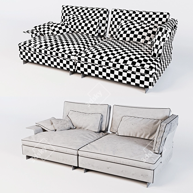 Gossip Modular Sofa: Sleek & Stylish 3D model image 3