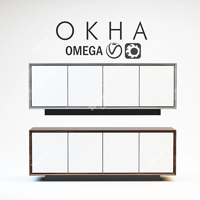 Elegant Omega TV Console 3D model image 1