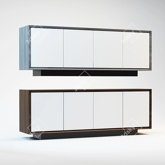 Elegant Omega TV Console 3D model image 2