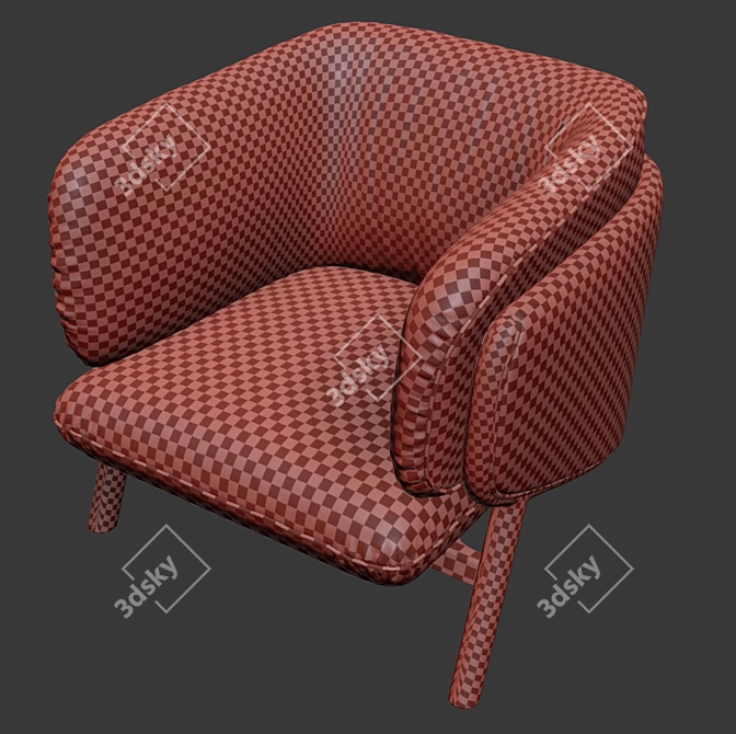 Nichetto Stanley Armchair: Stylish Seating Icon 3D model image 3