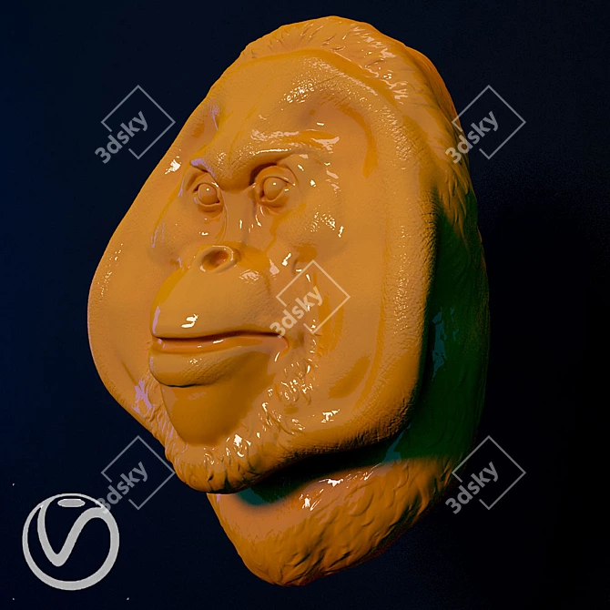Exquisite Orangutan Head Replica 3D model image 2