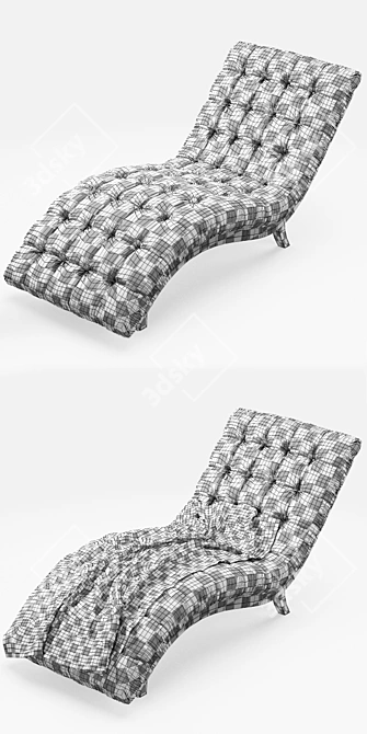 Elegant Sandstone Chaise Lounge 3D model image 3