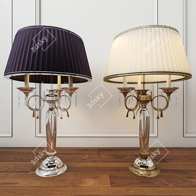 Creval 745R Asfour 3-Light Table Lamp - Elegant Illumination for Every Space 3D model image 1