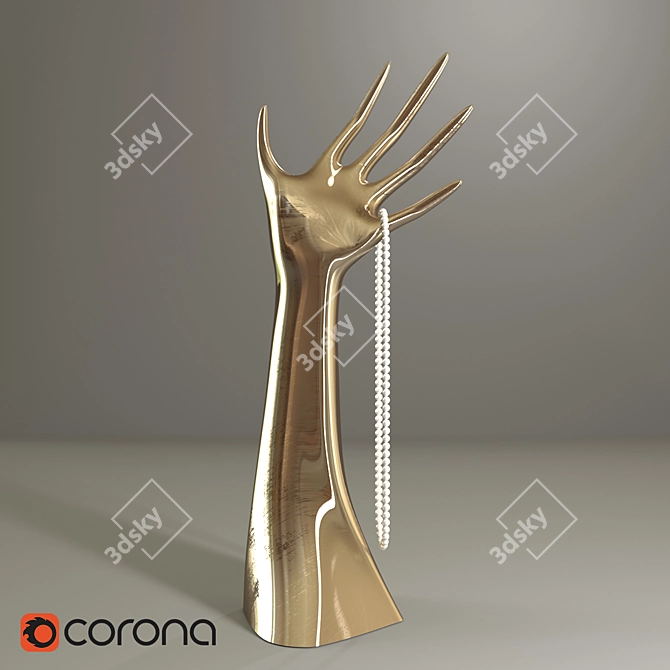 Gilded Servus Hand Decor 3D model image 1