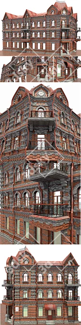 Russian Style Corner Facade 3D model image 2