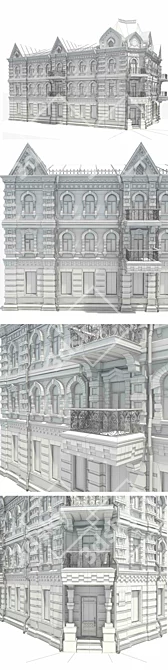 Russian Style Corner Facade 3D model image 3