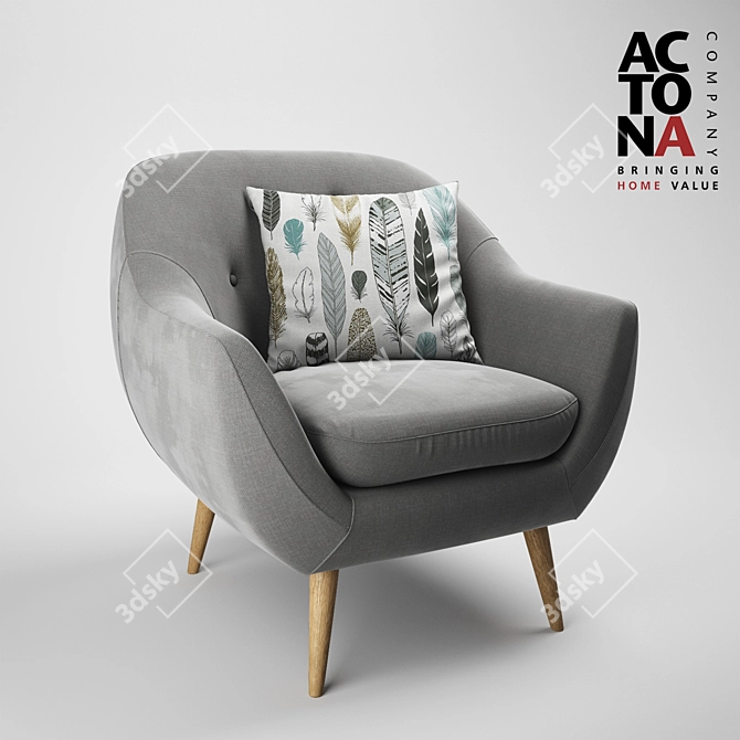 Cozy Actona Elly Armchair: Perfect for Relaxing 3D model image 1