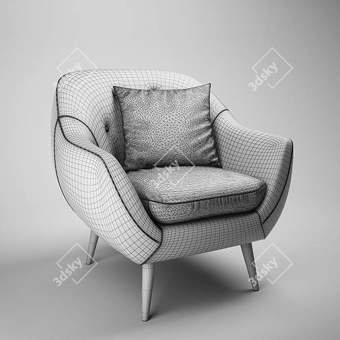 Cozy Actona Elly Armchair: Perfect for Relaxing 3D model image 2
