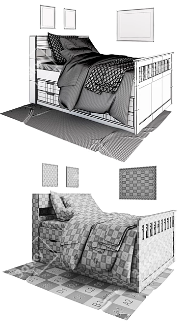 Madison Full/Double Captain's Bed 3D model image 3
