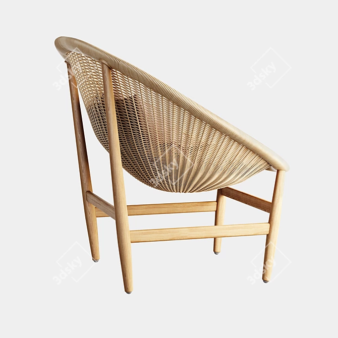 KETTAL Basket Indoor Armchair: Stylish Design for Modern Interiors 3D model image 2