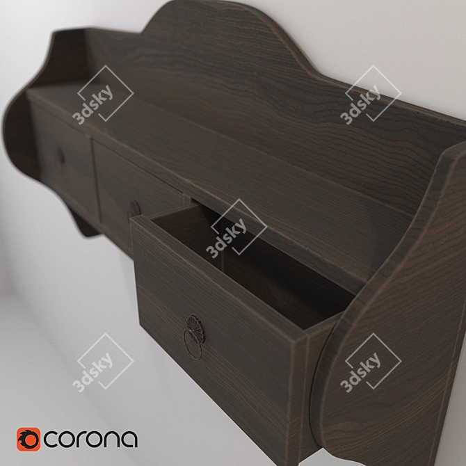 Modern Shelf MARCEL with 3 Boxes 3D model image 3