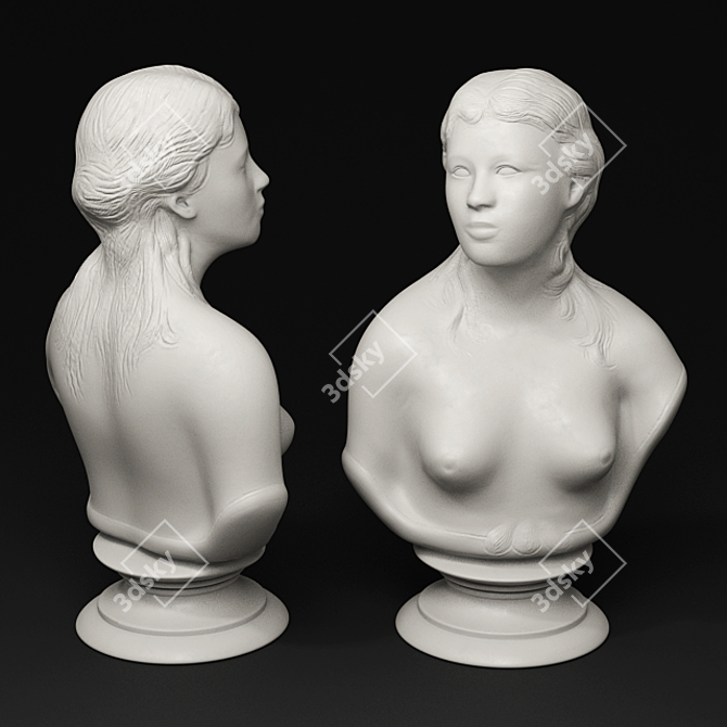 Elegant Woman Sculpture 3D model image 1