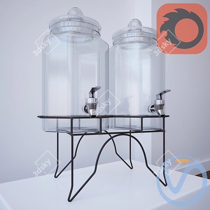 Sleek Water Dispenser with Efficient Render Options 3D model image 1
