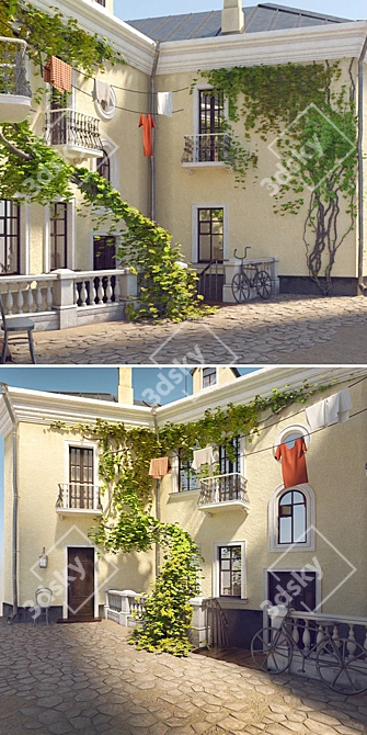 3D Yard Scene | Max & OBJ Files 3D model image 2