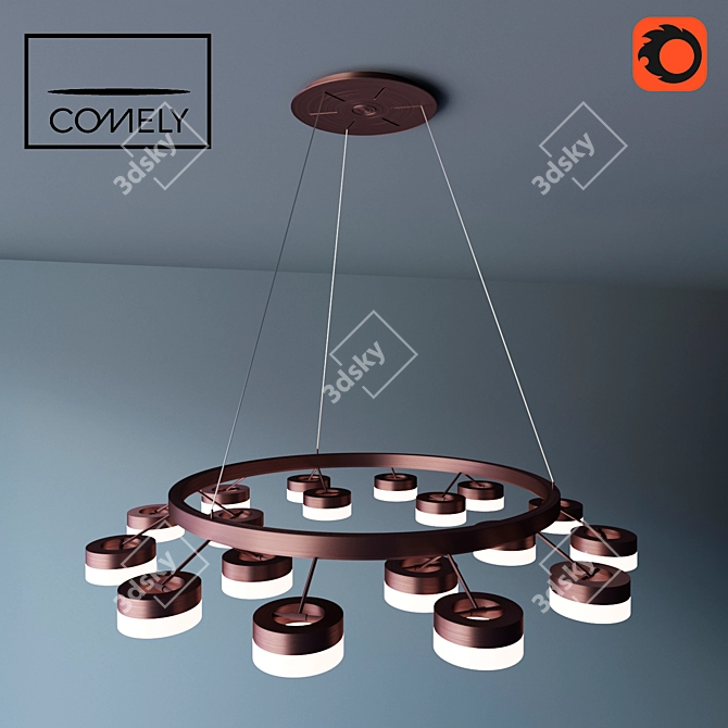 Elegant LED Chandelier by Comely 3D model image 1