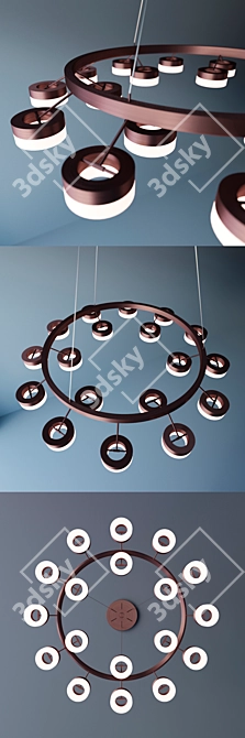 Elegant LED Chandelier by Comely 3D model image 2