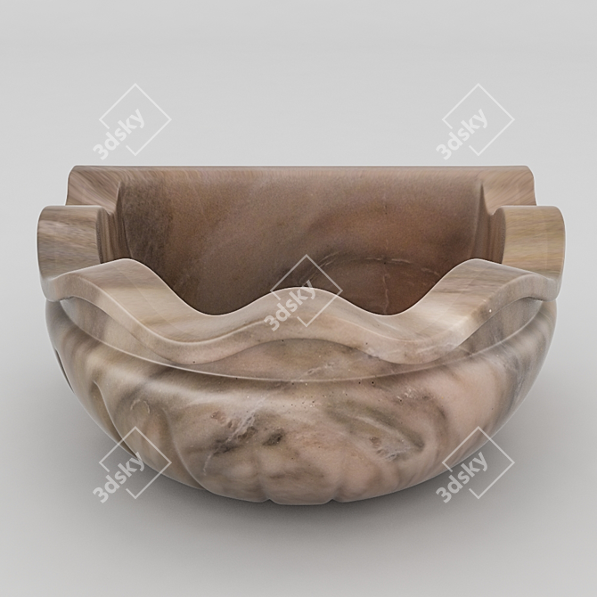 Elegant Qurna Marble Sink 3D model image 1