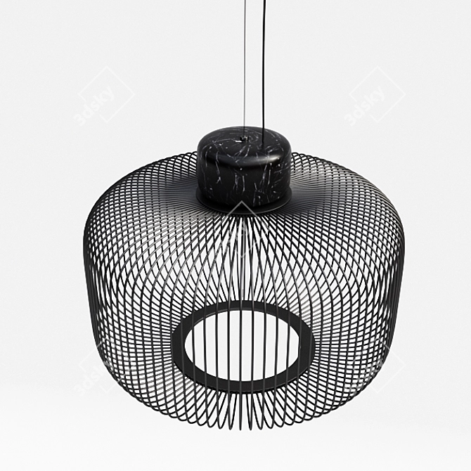 Elegant Keshi Black Marble Lamp 3D model image 2