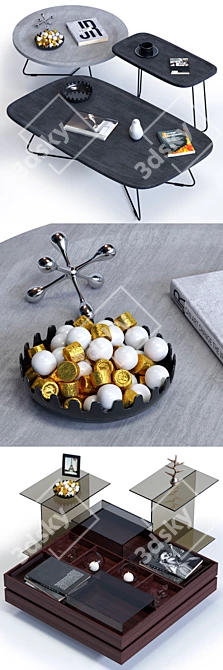 DITRE ITALIA Coffee Tables Set: Verve & St. Germain 3D model image 2