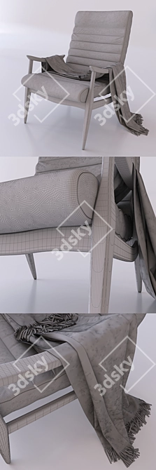 Sleek and Stylish Hans Armchair 3D model image 3