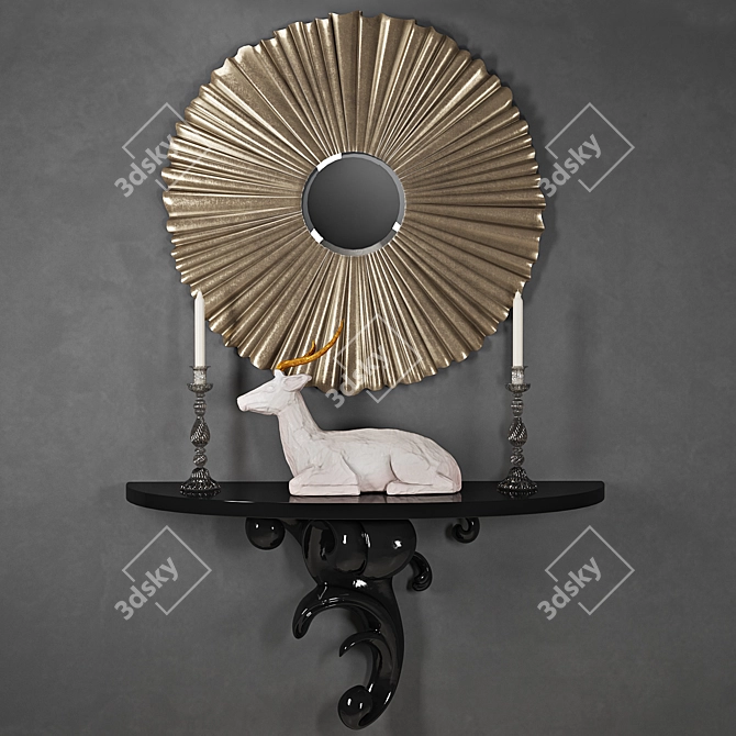 Elegant Reflection: Tarentaise Mirror and Tranquil Poise Sculpture Set 3D model image 1