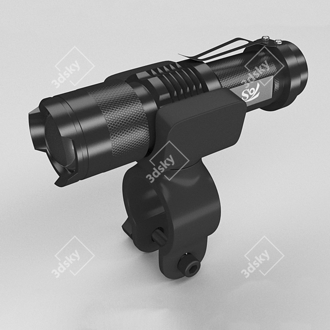 Cree Q5 Bike Rack Flashlight 3D model image 2