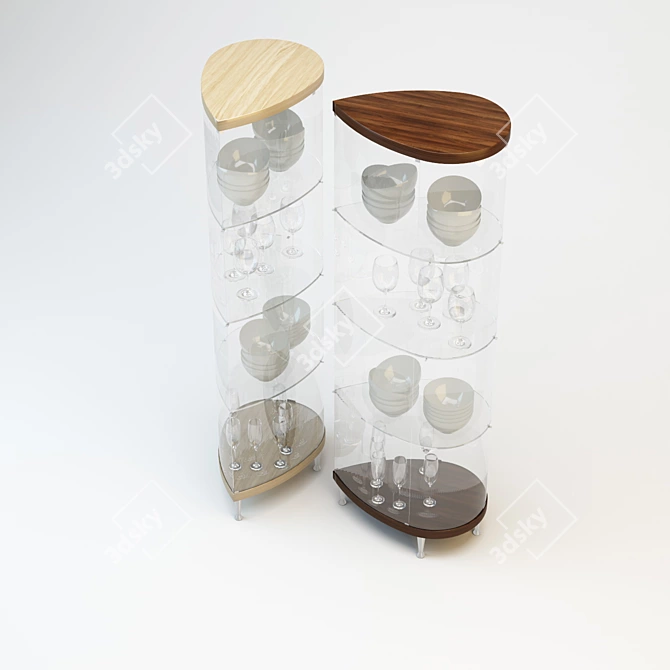 Italian Glass Showcase: Olivella 3D model image 3