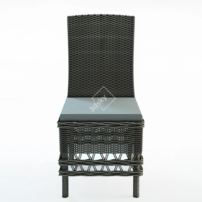 Coastal Charm Wicker Lilly Chairs 3D model image 2