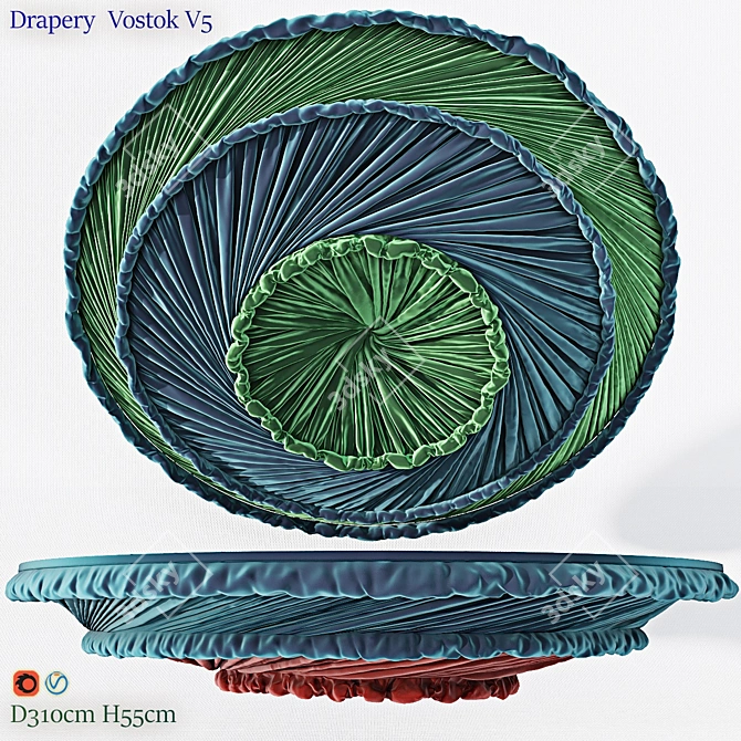 Eastern Style Drapery V5 - Ethnically Inspired Window Decoration 3D model image 1